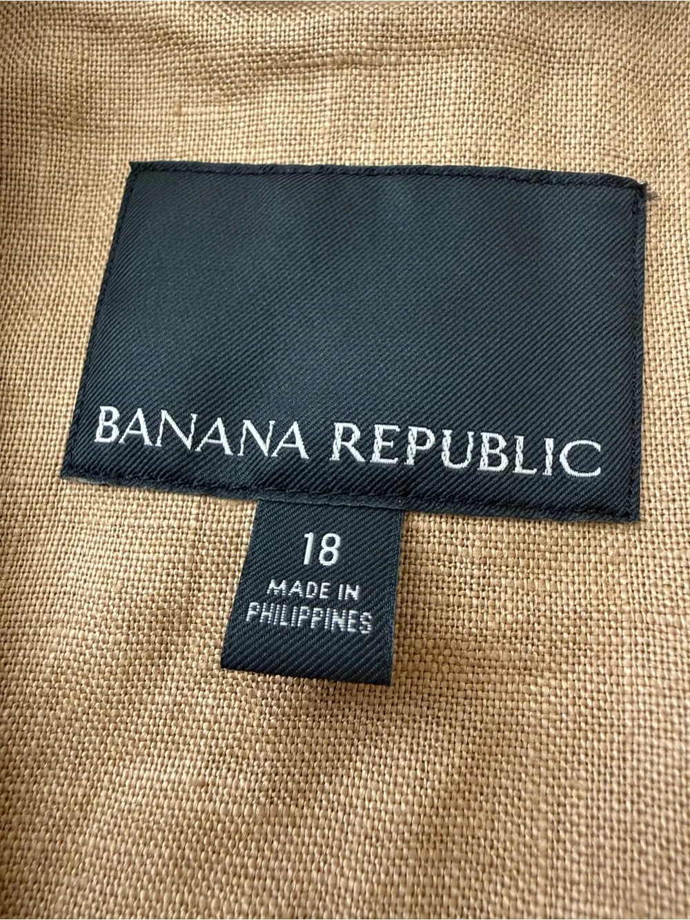 Banana Republic Linen Double Breasted Blazer Iced Latte Tan Size 18